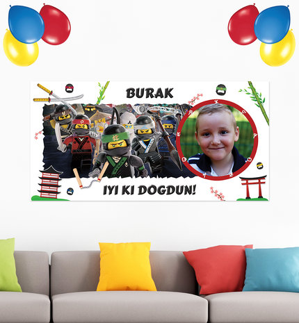 Gepersonaliseerde muurbanner Ninjago thema turks voorbeeld