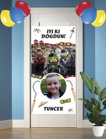 Gepersonaliseerde deurbanner Ninjago thema Turks voorbeeld