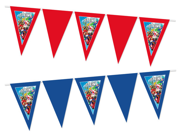 Mario kart vlaggenlijn gepersonaliseerd