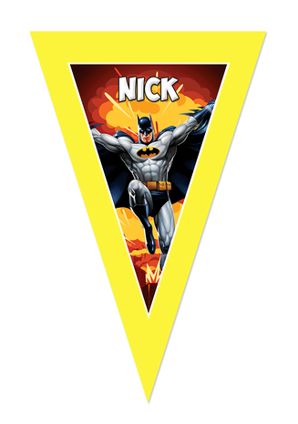 Gepersonaliseerde vlaggenlijn Batman thema design voorbeeld