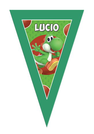 Gepersonaliseerde vlaggenlijn Super Mario Yoshi thema design voorbeeld