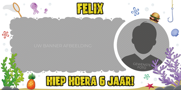 Gepersonaliseerde muurbanner Spongebob thema template