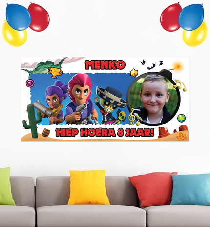 Gepersonaliseerde muurbanner Brawl Stars thema voorbeeld