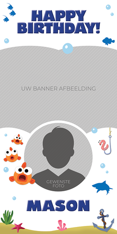 Gepersonaliseerde deurbanner Baby Shark thema