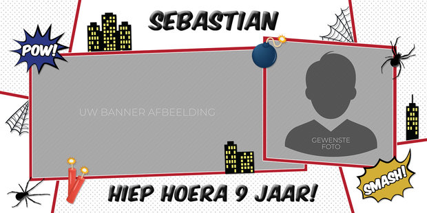 Gepersonaliseerde muurbanner Spiderman template