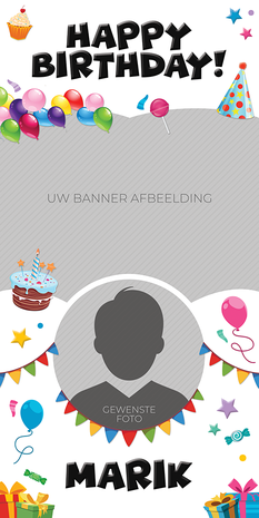 Gepersonaliseerde deurbanner Birthday thema template