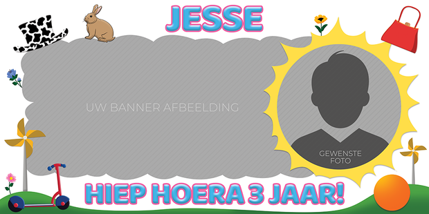 Gepersonaliseerde muurbanner Teletubbies thema template