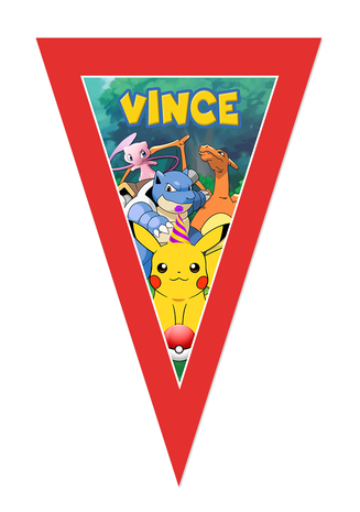 Gepersonaliseerde vlaggenlijn Pokémon thema voorbeeld los