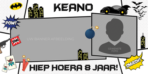 Gepersonaliseerde muurbanner Batman thema template