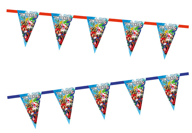 Gepersonaliseerde vlaggenlijn Super Mario Kart thema 