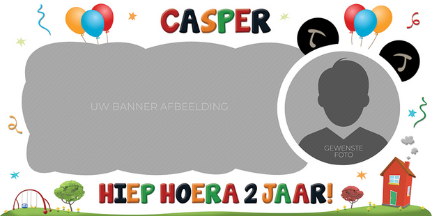 Gepersonaliseerde muurbanner Bing het konijn thema template