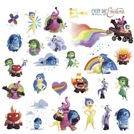 Inside Out 27 delig wanddecoratie muurstickers velindeling
