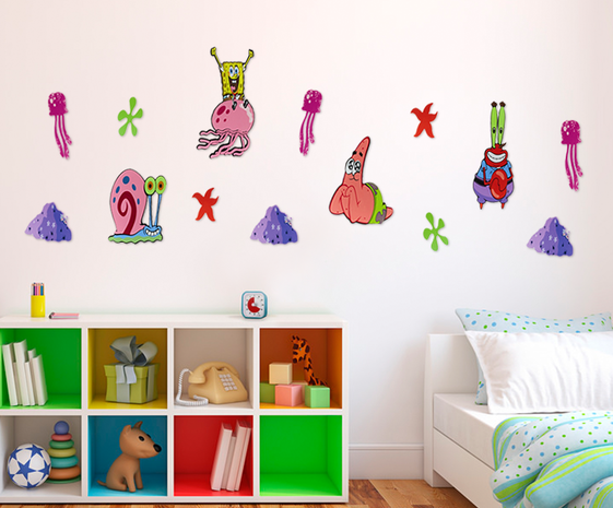 Spongebob XL foam wanddecoratie set 14-delig