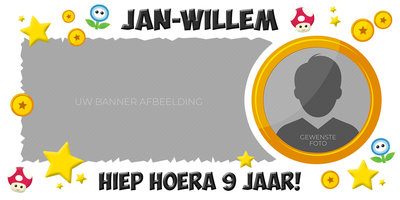 Gepersonaliseerde muurbanner Super Mario thema