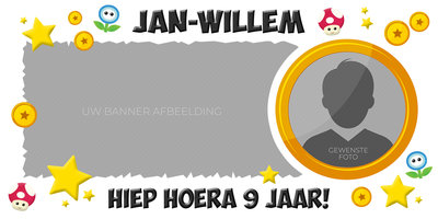 Gepersonaliseerde muurbanner Super Mario thema