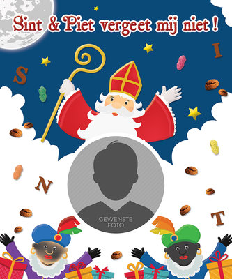 Sinterklaas poster SINT & PIET VERGEET MIJ NIET