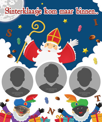 Sinterklaas poster SINTERKLAASJE KOM MAAR BINNEN