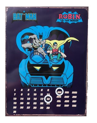 Batman wanddecoratie bord Batmobiel met kalender