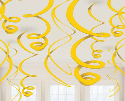 Plafond decoratie slingers geel