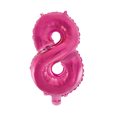 Folie ballon cijfer 8 roze