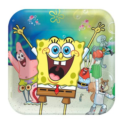 Spongebob party bordjes vierkant