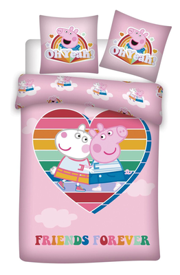 Peppa Pig dekbedovertrek 140x200cm Friends Forever