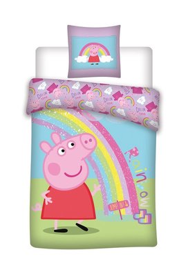 Peppa Pig dekbedovertrek 140x200cm Rainbow