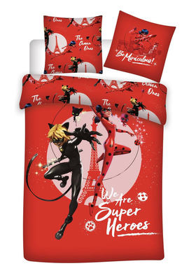 Miraculous Lady Bug dekbedovertrek 140x200cm Heroes