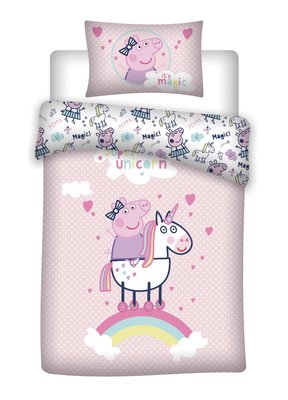 Peppa Pig dekbedovertrek 140x200cm Unicorn