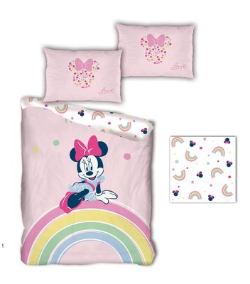 Minnie Mouse dekbedovertrek 140x200cm Rainbow