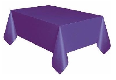 Tafelkleed unikleur paars plastic 137x274cm