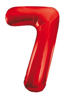 Folie ballon cijfer 7 rood 86cm