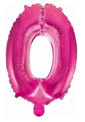 Folie ballon cijfer 0 roze