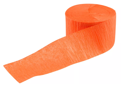 Crepe slinger smal unikleur oranje 24 meter