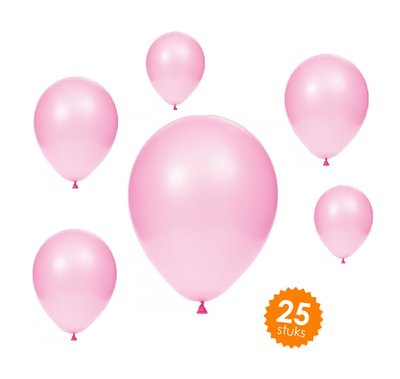 Ballonnen 30 centimeter unikleur roze - 25 stuks