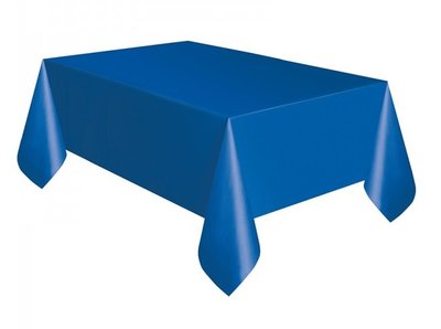 Tafelkleed unikleur blauw plastic 137x274cm