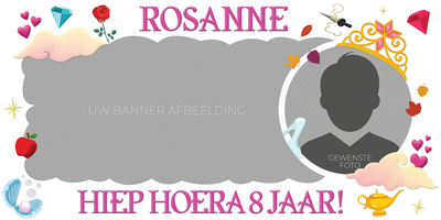 Gepersonaliseerde muurbanner Disney Princess thema