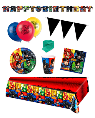 Justice League feestpakket Deluxe - voordeelpakket 8 personen