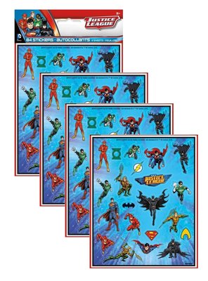 Justice League stickervellen set van 4