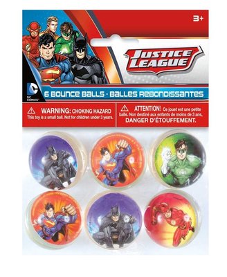 Justice League stuiterballen - uitdeelcadeautje set van 6 stuks