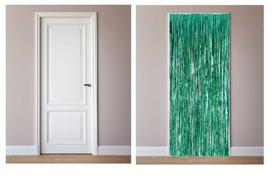 Deur decoratie slinger groen metalic