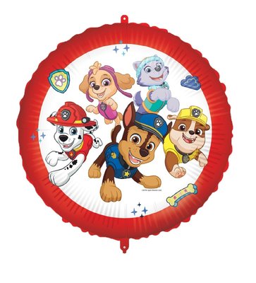 Paw Patrol folie ballon met ballongewicht en ballonlint