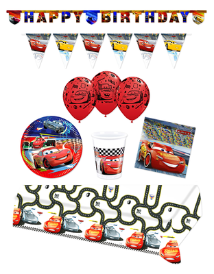 Disney Cars feestpakket Deluxe - pakket voor 8 personen Finish