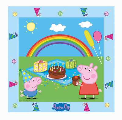 Peppa Pig party bordjes vierkant