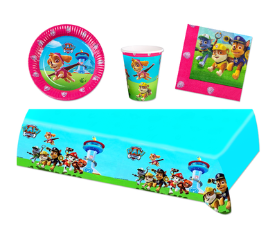 Roze Paw Patrol feestpakket - voordeelpakket 6 personen