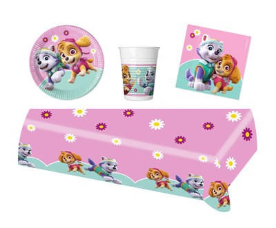 Roze Paw Patrol feestpakket - voordeelpakket 8 personen II