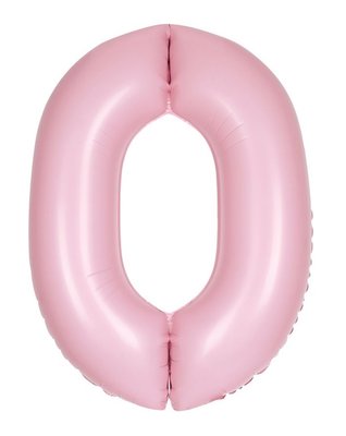 Folie ballon cijfer 0 roze MAT 86cm