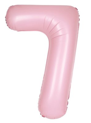 Folie ballon cijfer 7 roze MAT 86cm