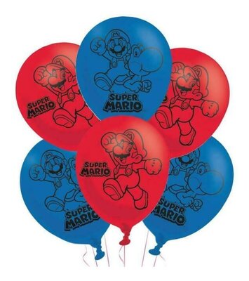 Super Mario feest ballonnen 27cm rondom print