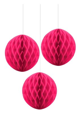 Honeycomb 3-delig plafond decoratie set roze - voordelige staffelprijzen